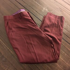 Vintage Red Burgundy Dress Pants with Tailored Fit Size 38S